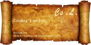 Csaby Larion névjegykártya